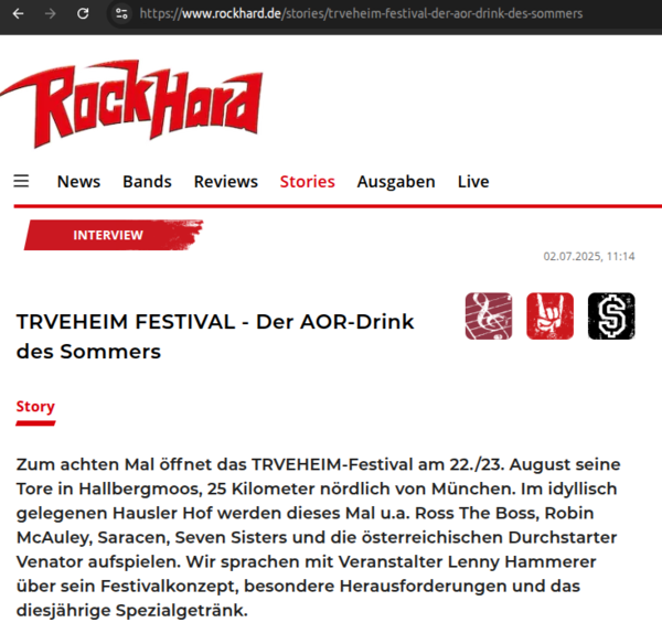 Trveheim im RockHard Interview